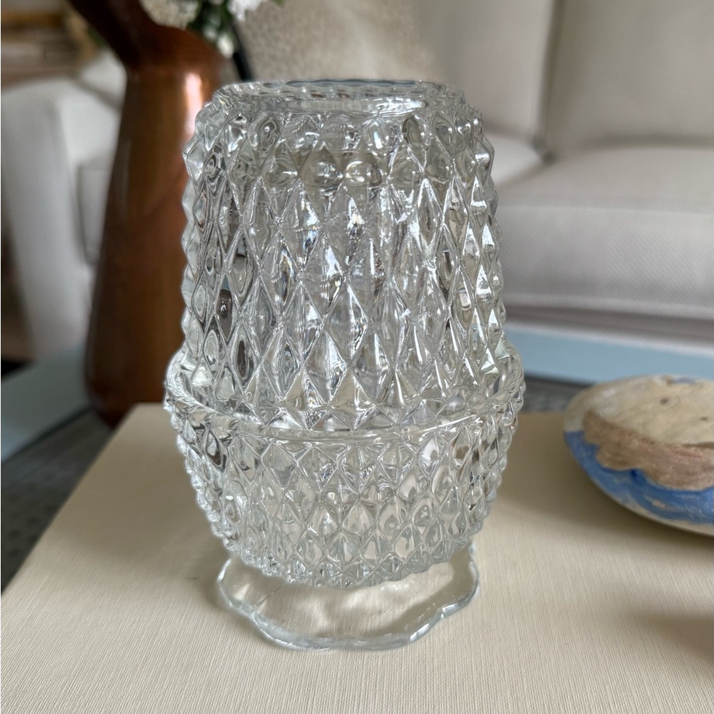 Vintage Clear Glass Candle Holder